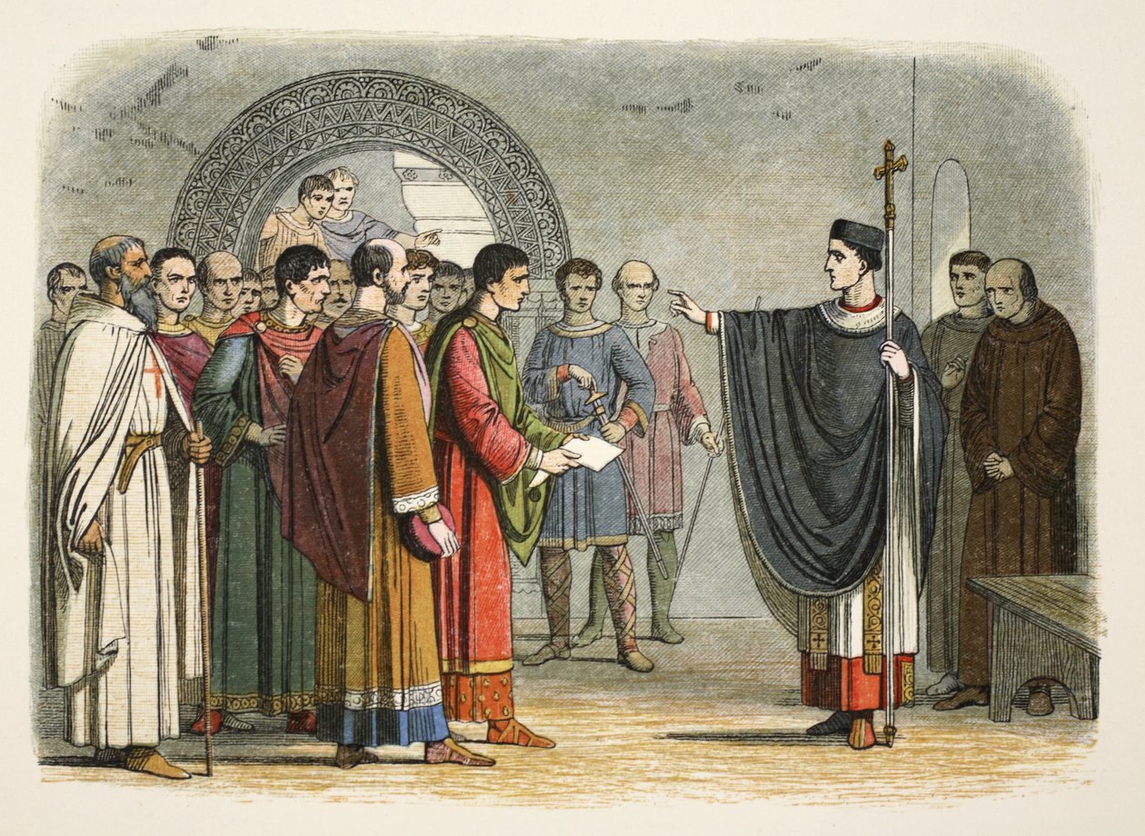 Thomas Becket proíbe o Conde de Leicester de proferir sentença contra ele de James William Edmund Doyle