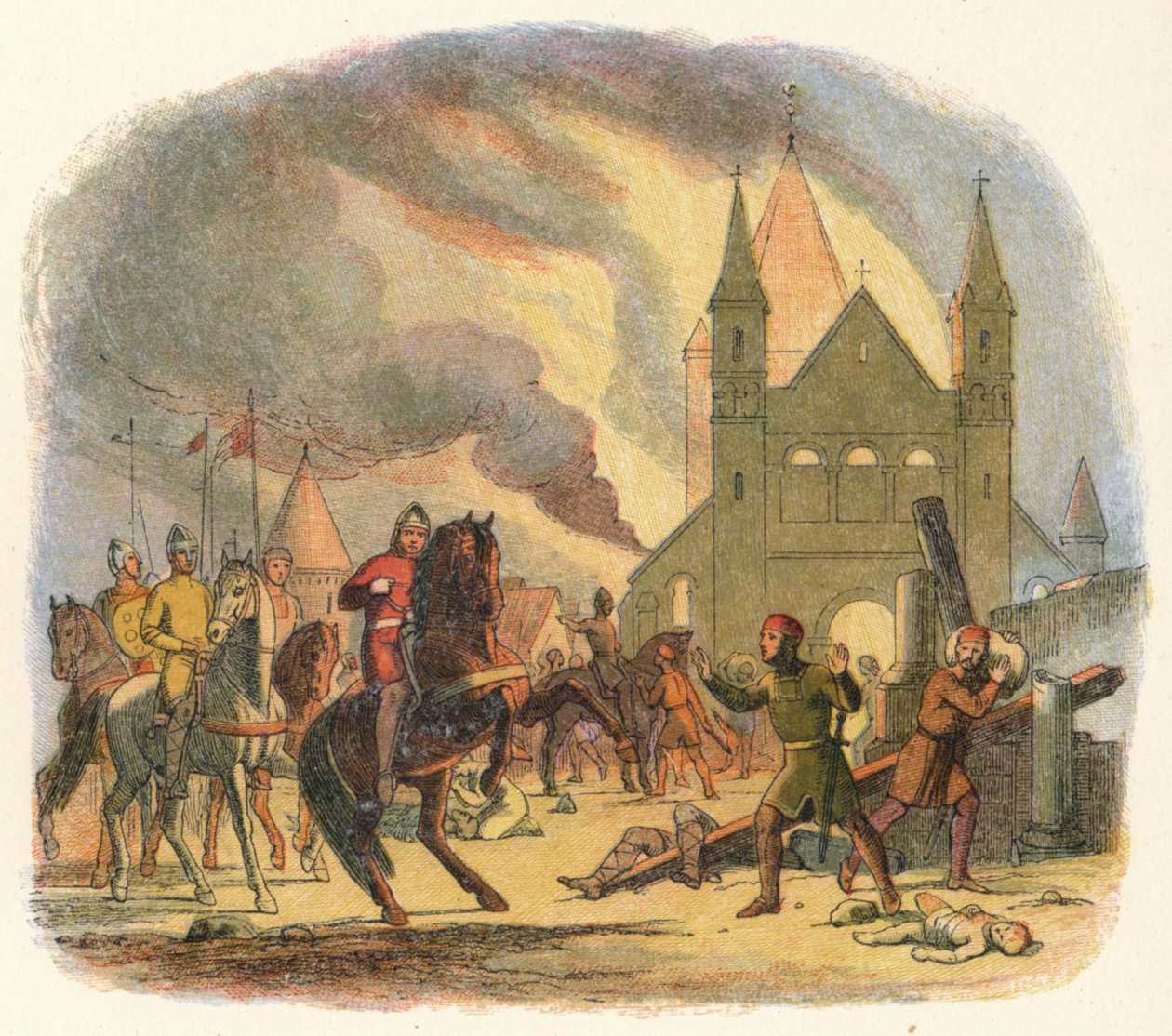 William sofre um ferimento fatal em Mantes, 1087 1864 de James William Edmund Doyle