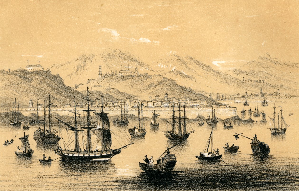 Amoy, um dos cinco portos abertos pelo tratado final ao comércio britânico, 1847. de James William Giles