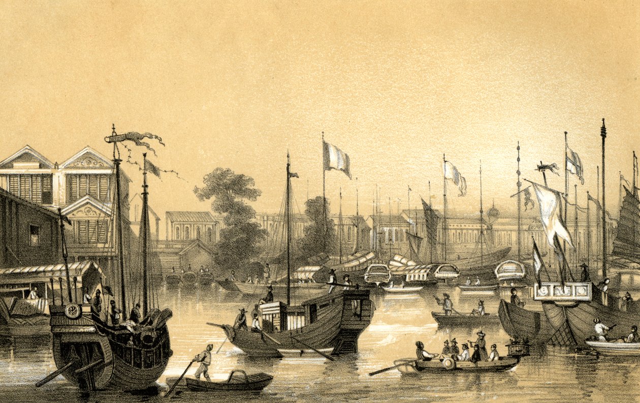 As fábricas inglesas em Canton, 1847 de James William Giles