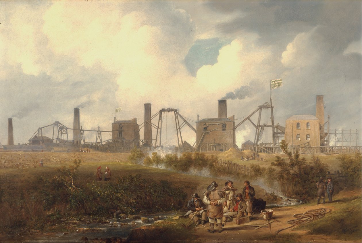 Vista da mina de carvão de Murton, perto de Seaham, Condado de Durham de James Wilson Carmichael
