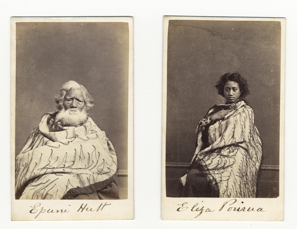 Epuni Hutt e Eliza Porirua, c.1865 (impressão de albume) de James Wrigglesworth