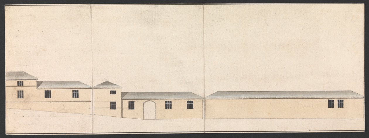 Cobham Hall, Kent: Elevação dos estábulos de James Wyatt