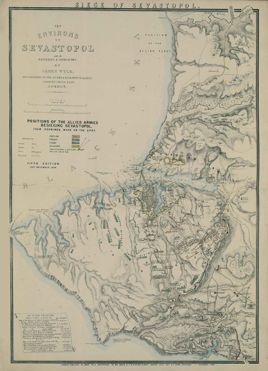 Mapa dos arredores de Sebastopol, 1854 de James Wyld
