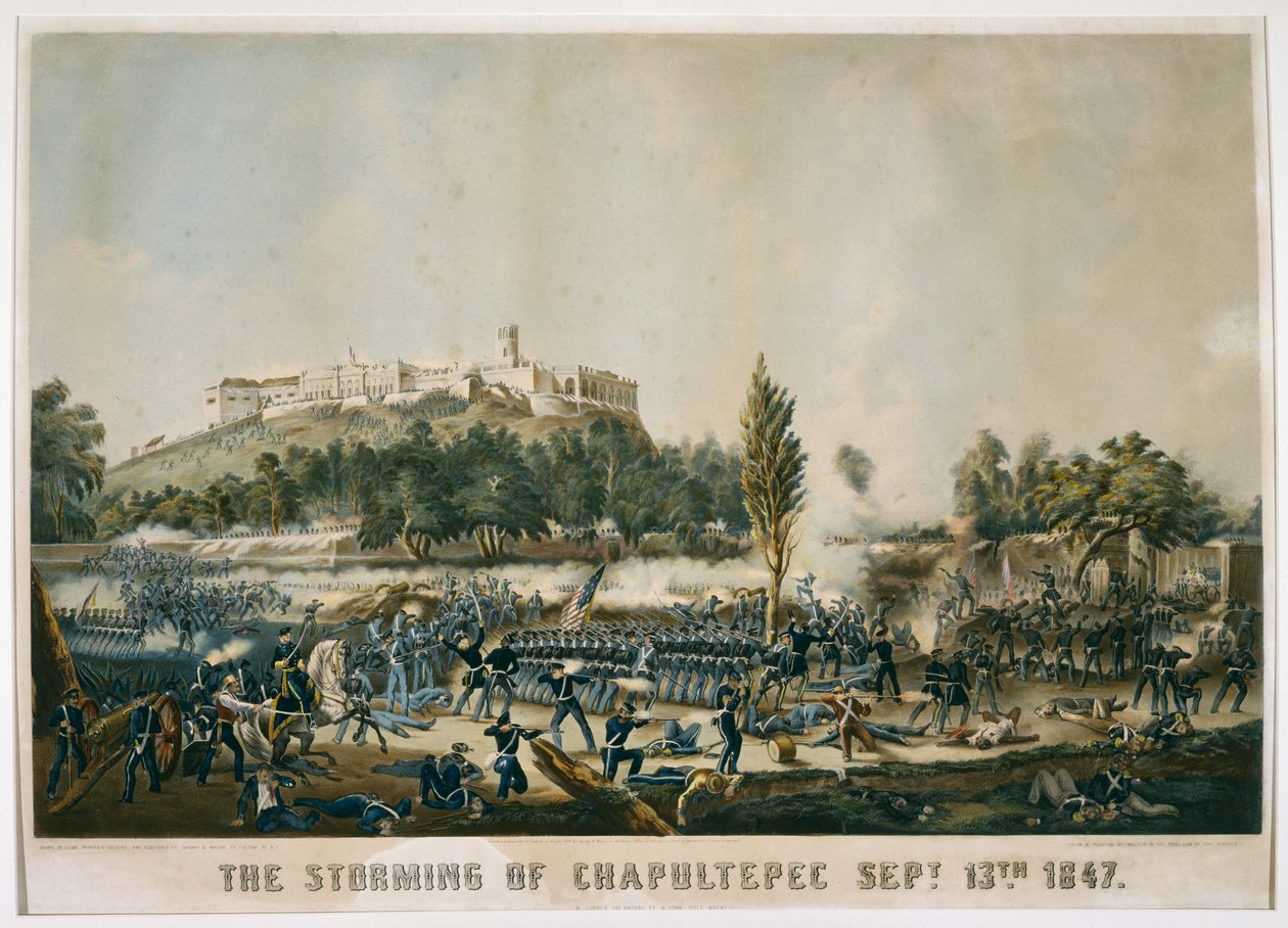 A Tomada de Chapultepec 13 de setembro de 1847, 1848 (cromolitografia em papel de capa) de James after Walker