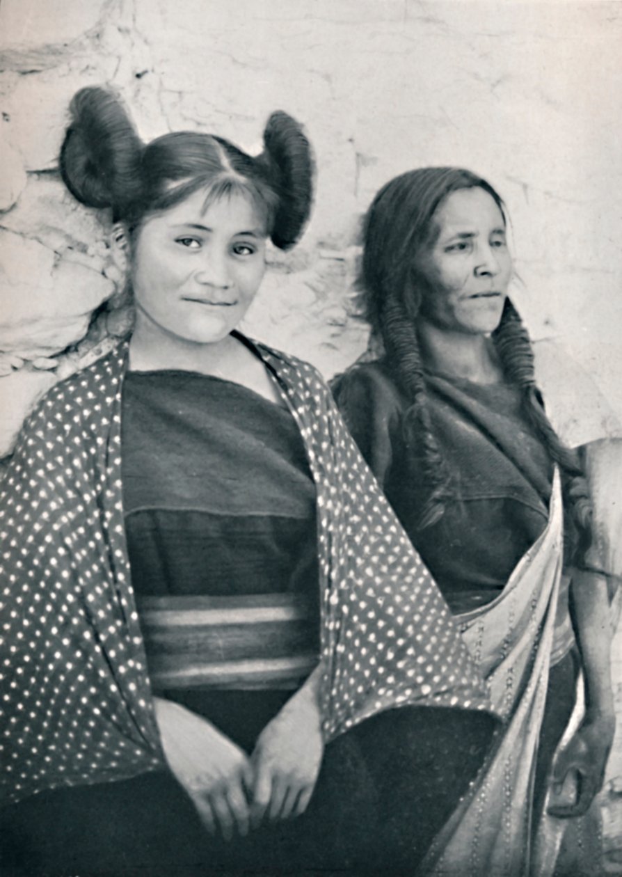 Uma garota do Arizona Hopi e sua mãe, 1912 de James and Pierce