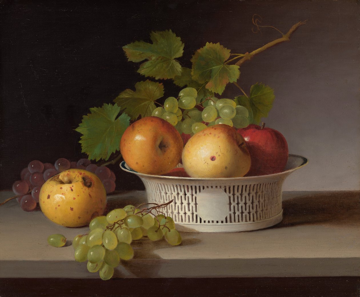 Natureza morta de frutos com cesto de exportação chinês de James the Elder Peale