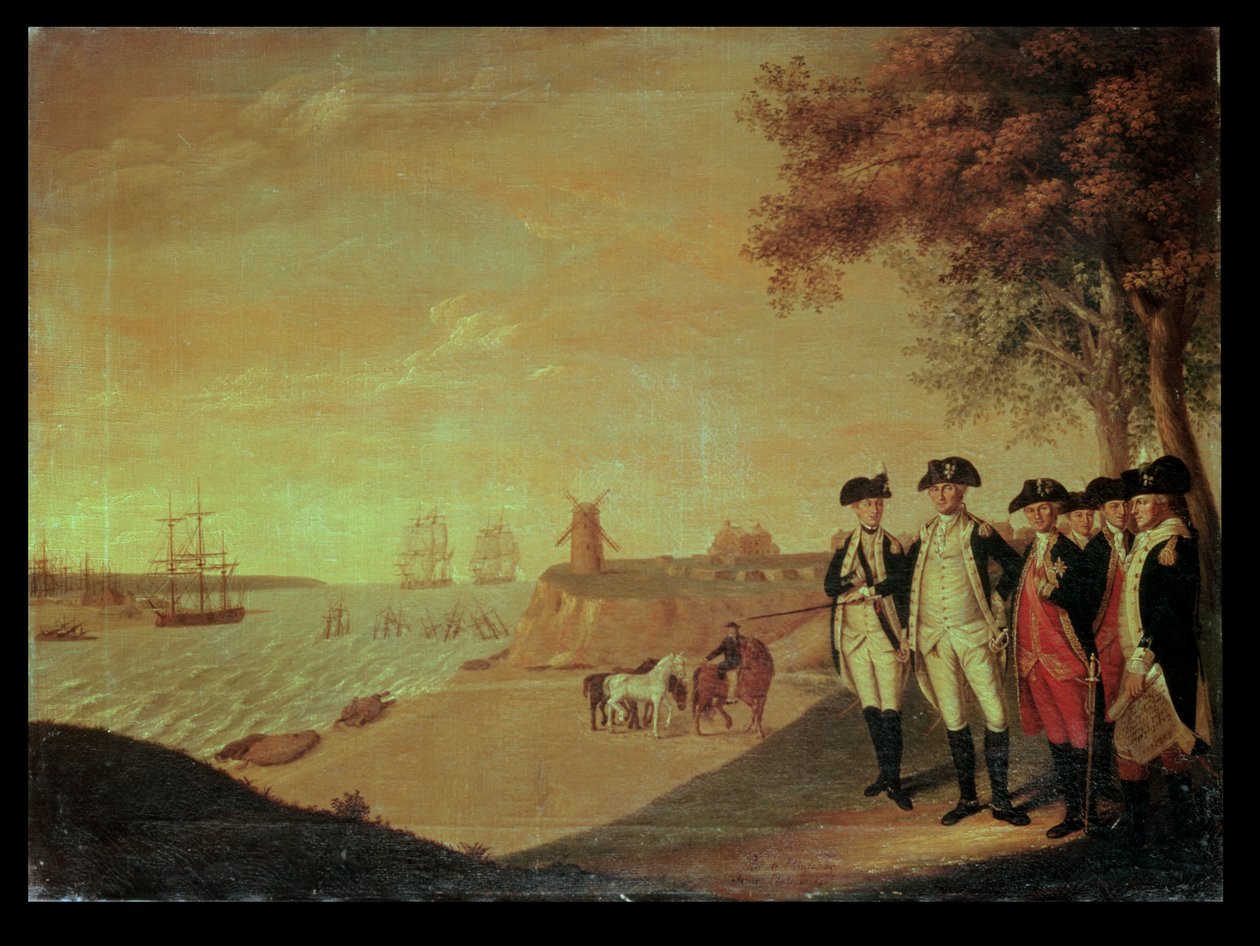 Washington e generais em Yorktown de James the Elder Peale