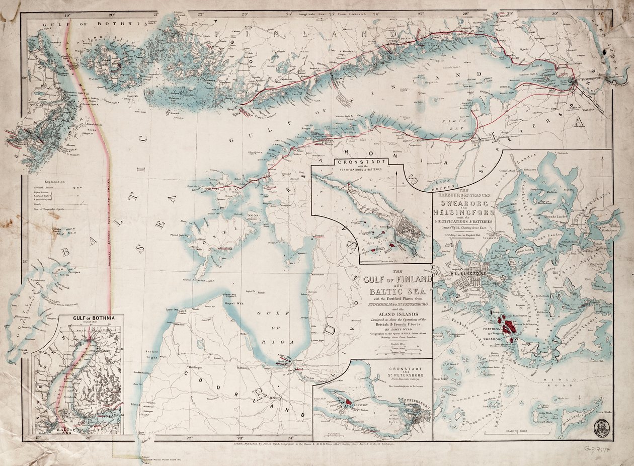 Carta do Golfo da Finlândia e do Mar Báltico de James the Younger Wyld