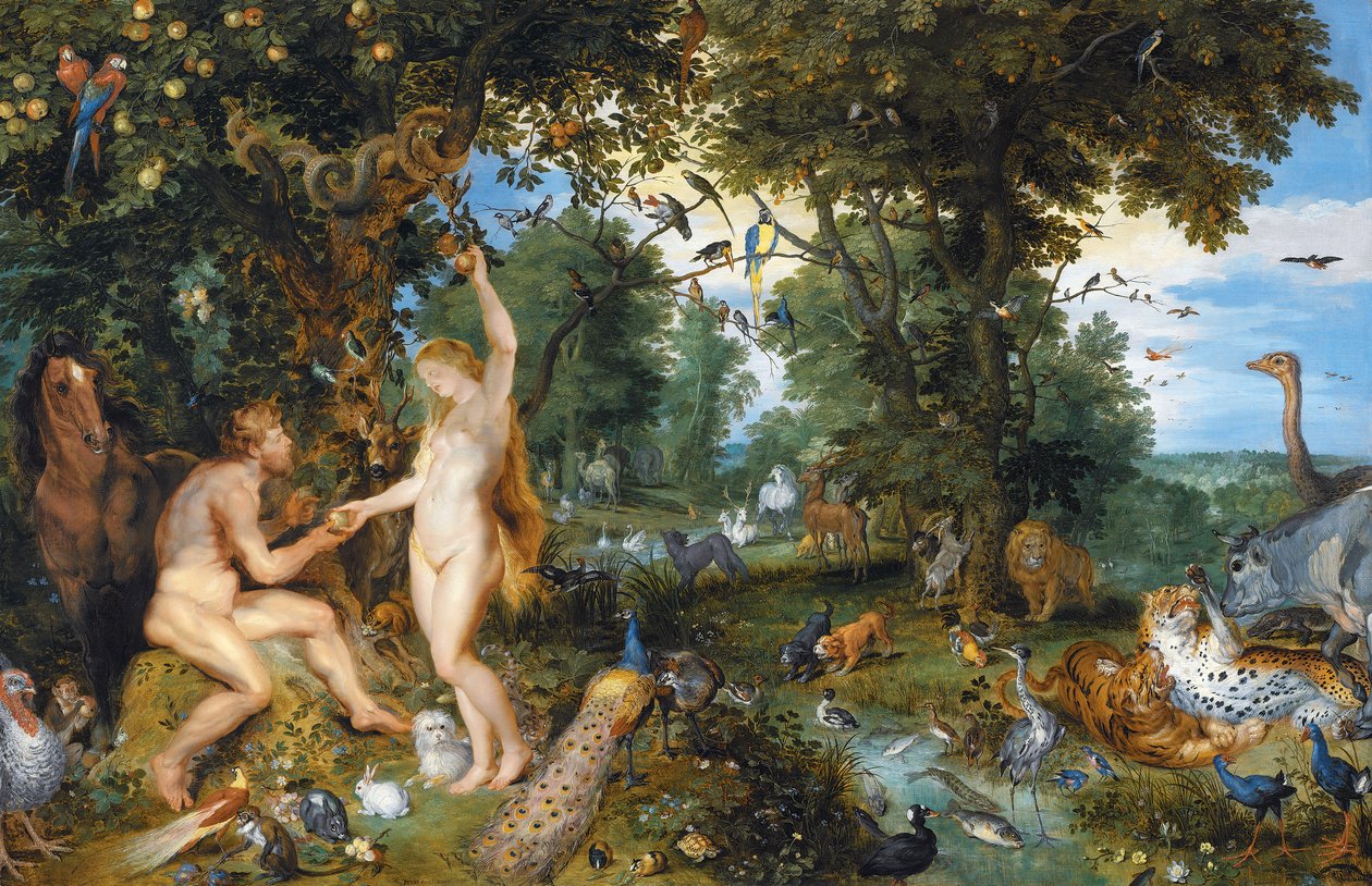 O Jardim do Éden com a Queda do Homem, c.1615 de Jan and Rubens, P.P. Brueghel