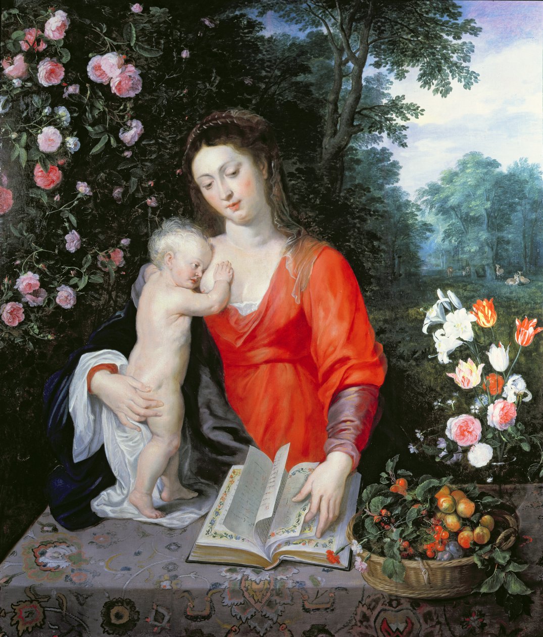 Virgem e criança em uma paisagem de Peter Paul Rubens