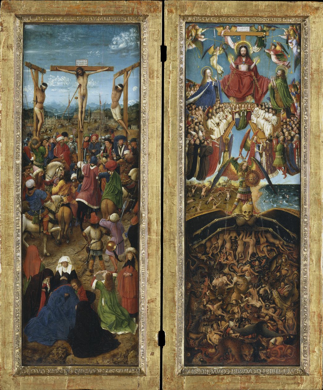 A crucificação; O último julgamento, díptico de Jan van Eyck