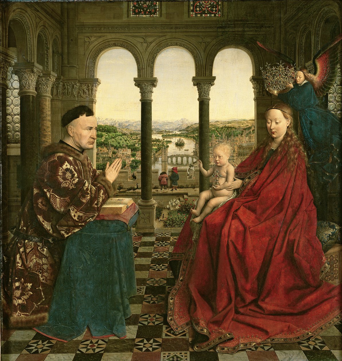 O Rolin Madonna (A Virgem ao Chanceler Rolin), c.1435 (painel) de Jan van Eyck