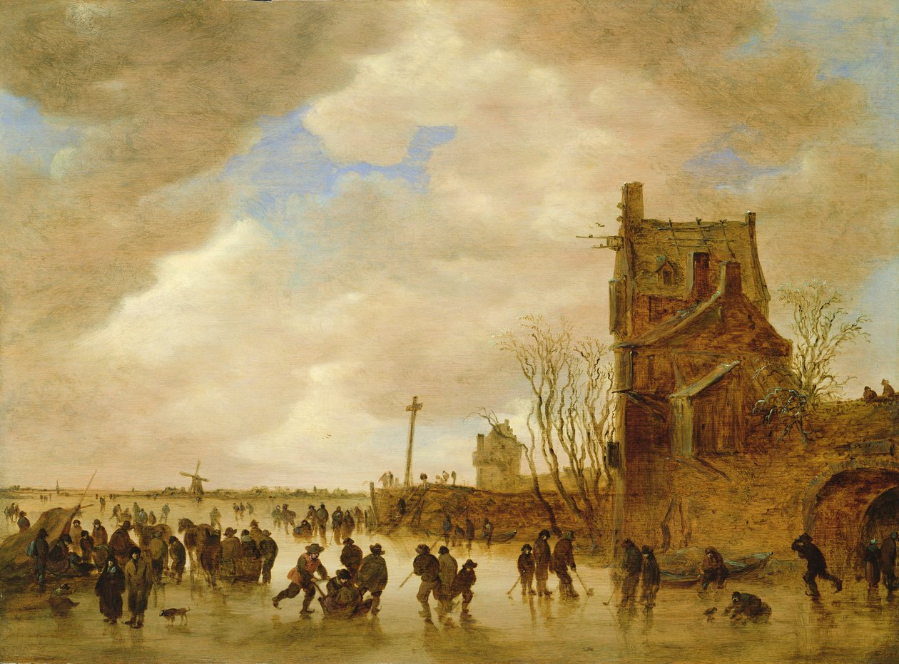 Uma cena de patinação no inverno de Jan Josephsz van Goyen