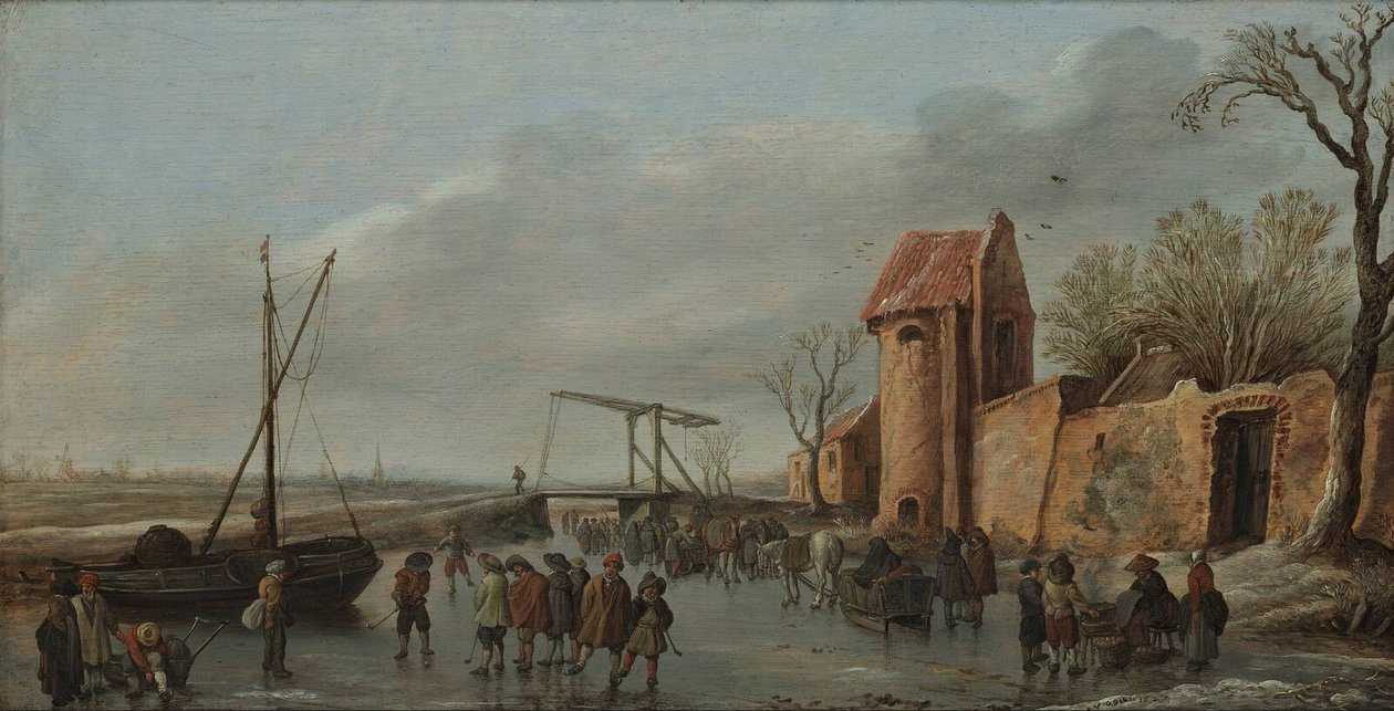 Uma cena no gelo de Jan Josephsz van Goyen