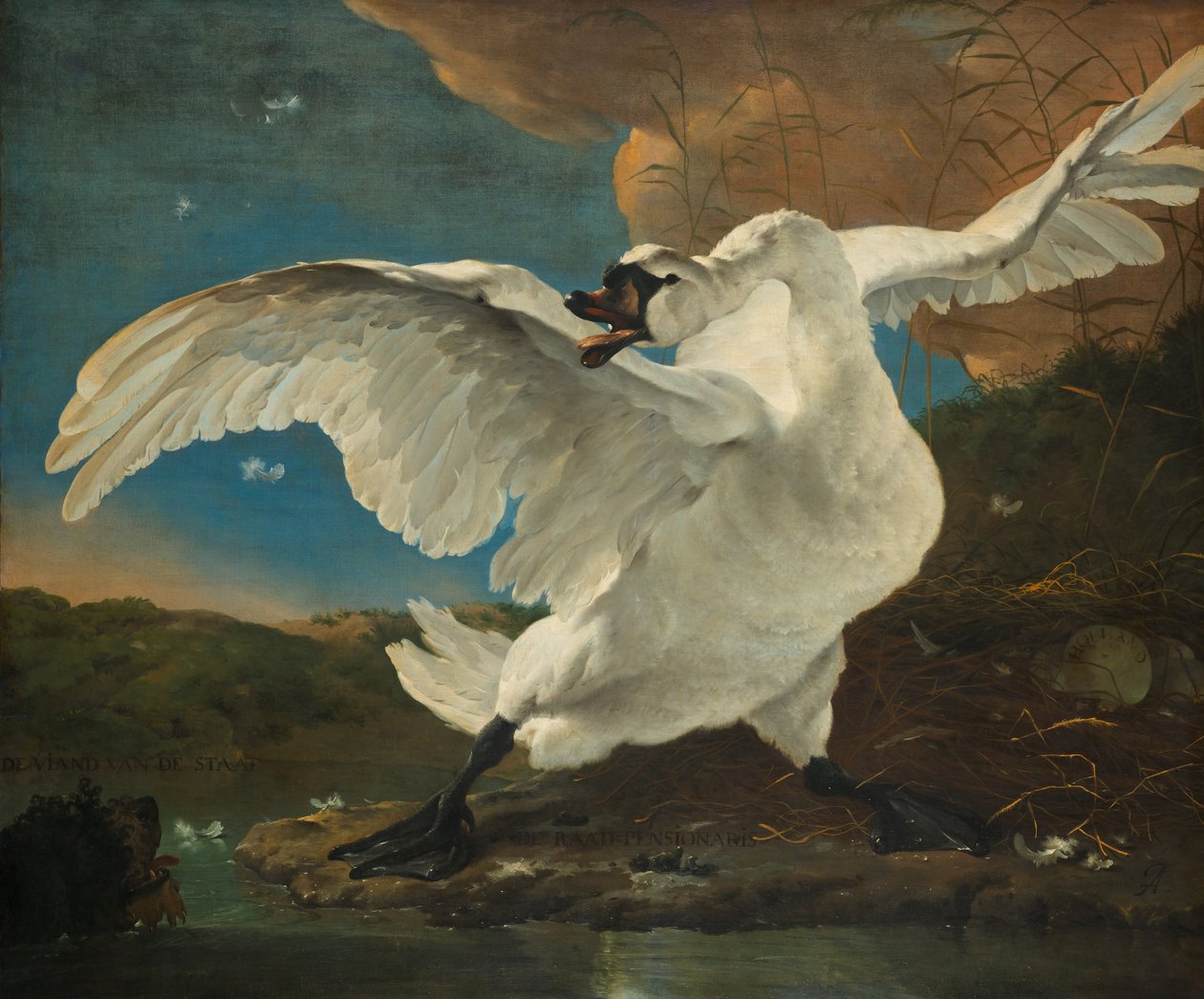 O cisne em extinção; mais tarde concebido como alegoria a Johan de Witt de Jan Asselijn