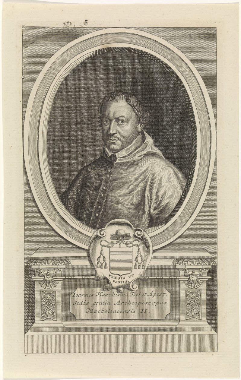 Joannes Hauchin retrato gravado por Jan Baptist Jongelinck de Jan Baptist Jongelinck