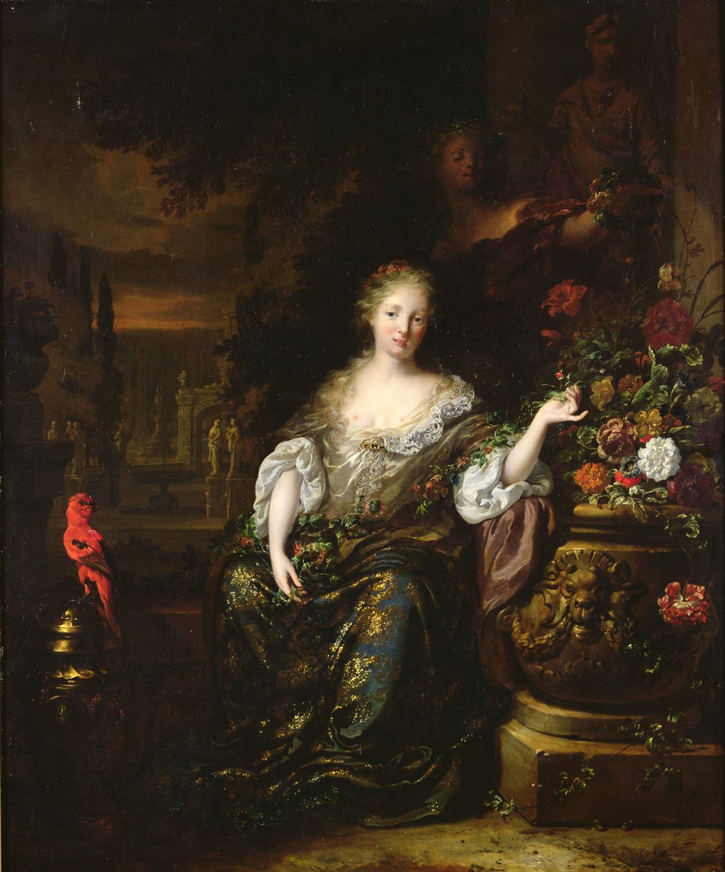 Mulher, sentando, parque, 1688 de Jan Baptist Weenix