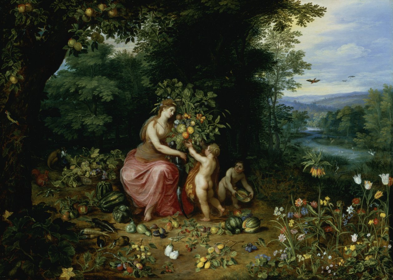 Alegoria da Abundância (para detalhes ver 124327) de Jan the Elder Brueghel