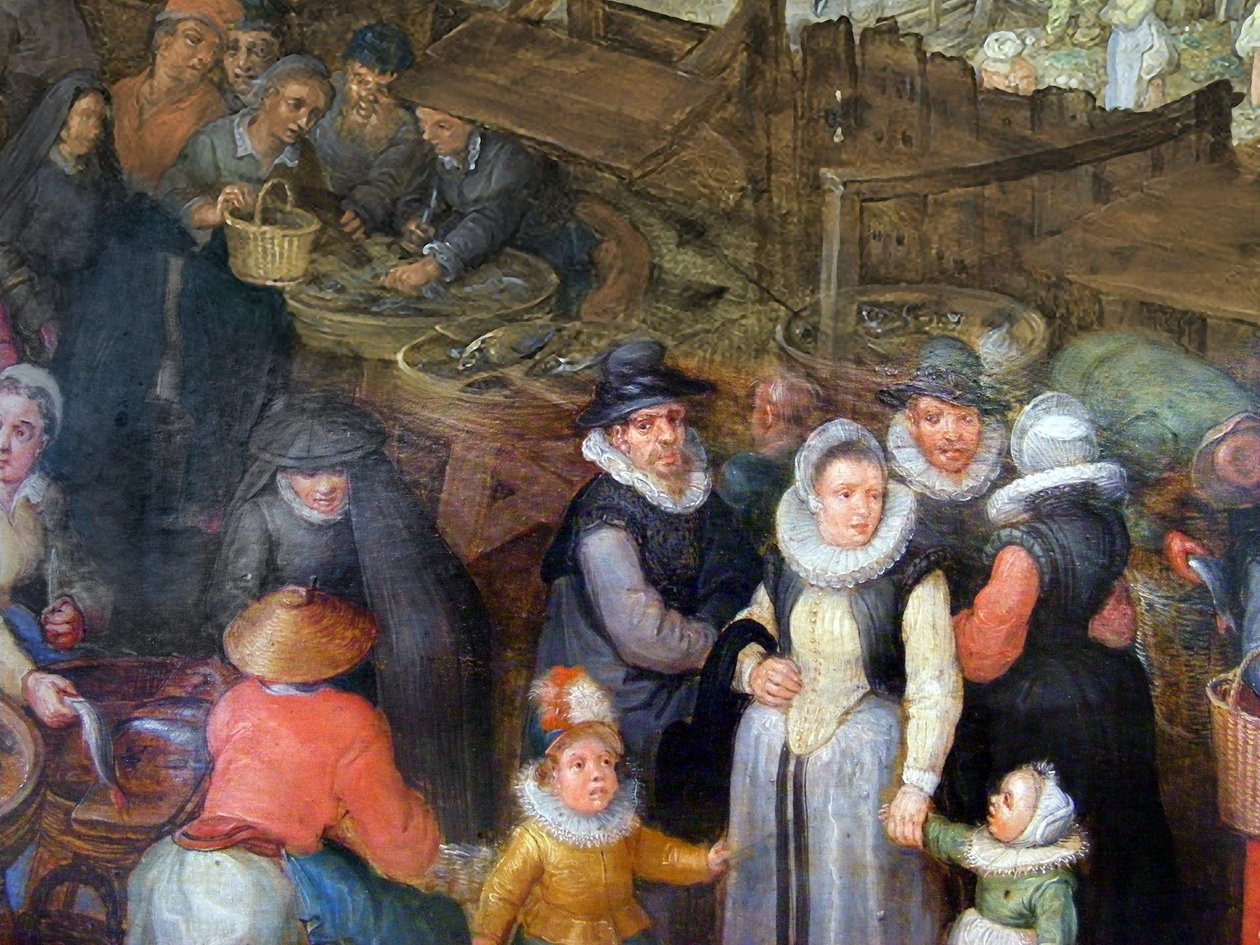 Grande mercado de peixe de Jan the Elder Brueghel