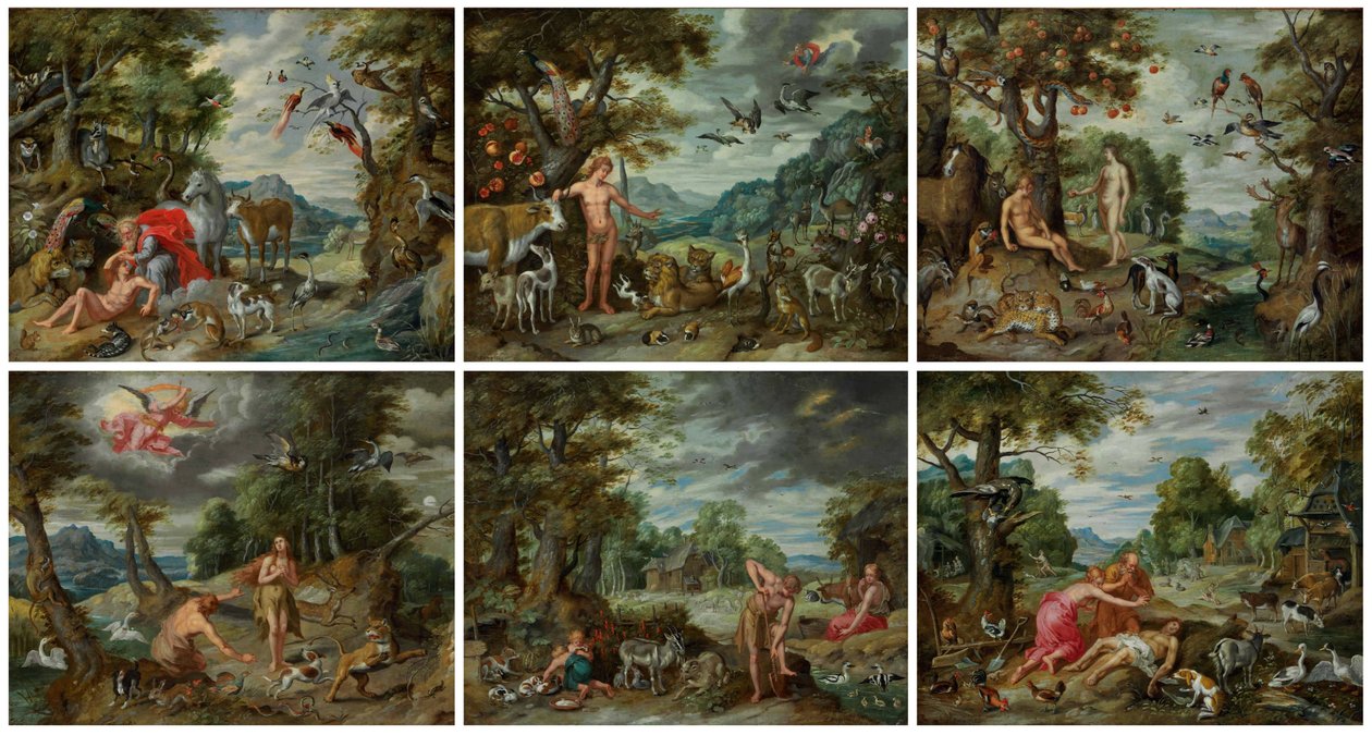 A história de Adão e Eva de Jan Brueghel the Younger