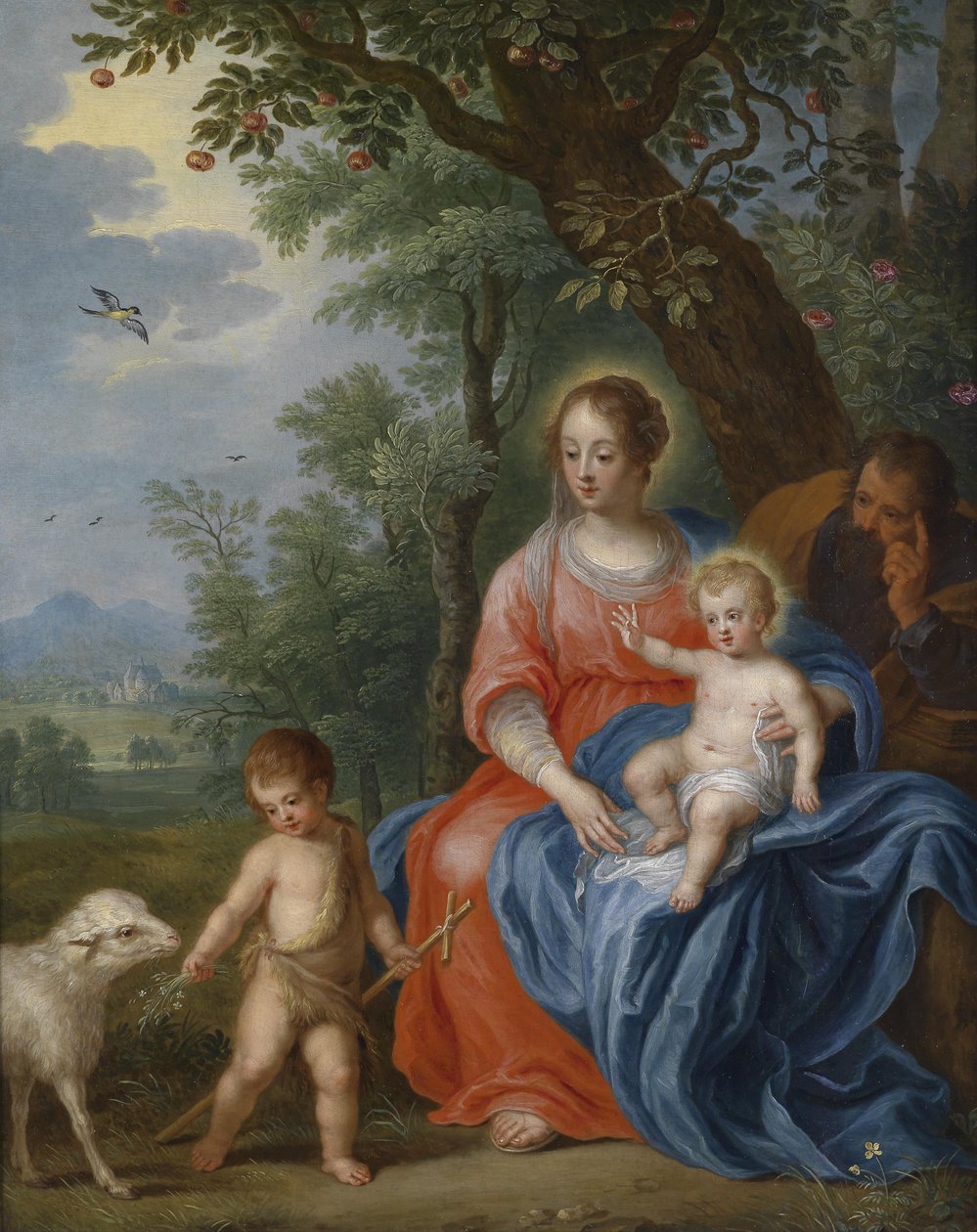 A Sagrada Família com o Johannesknaben e o cordeiro de Jan Brueghel the Younger