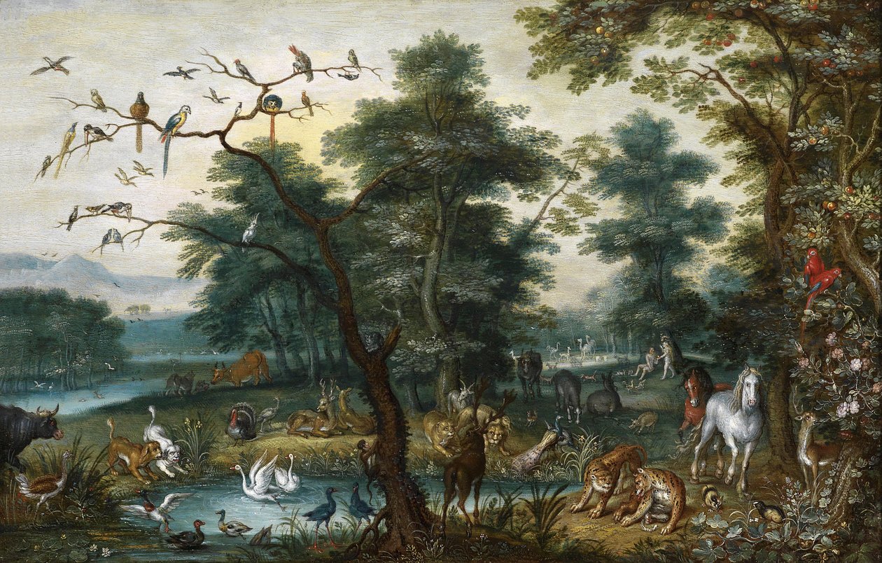 Paisagem do paraíso com a queda do homem de Jan Brueghel the Younger