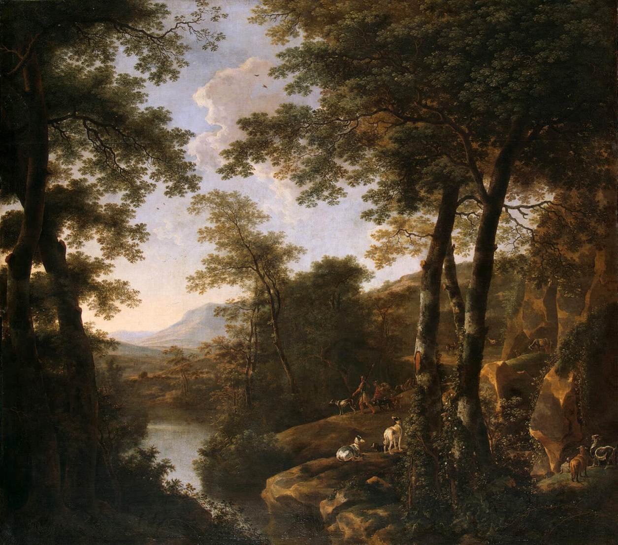 Paisagem italiana com guerreiros romanos de Jan Dirksz Both