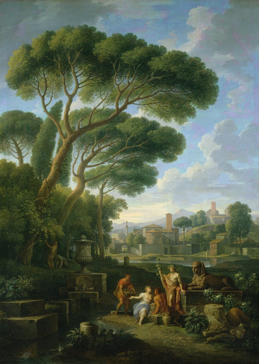 Figuras em uma paisagem romana de Jan Frans van Bloemen