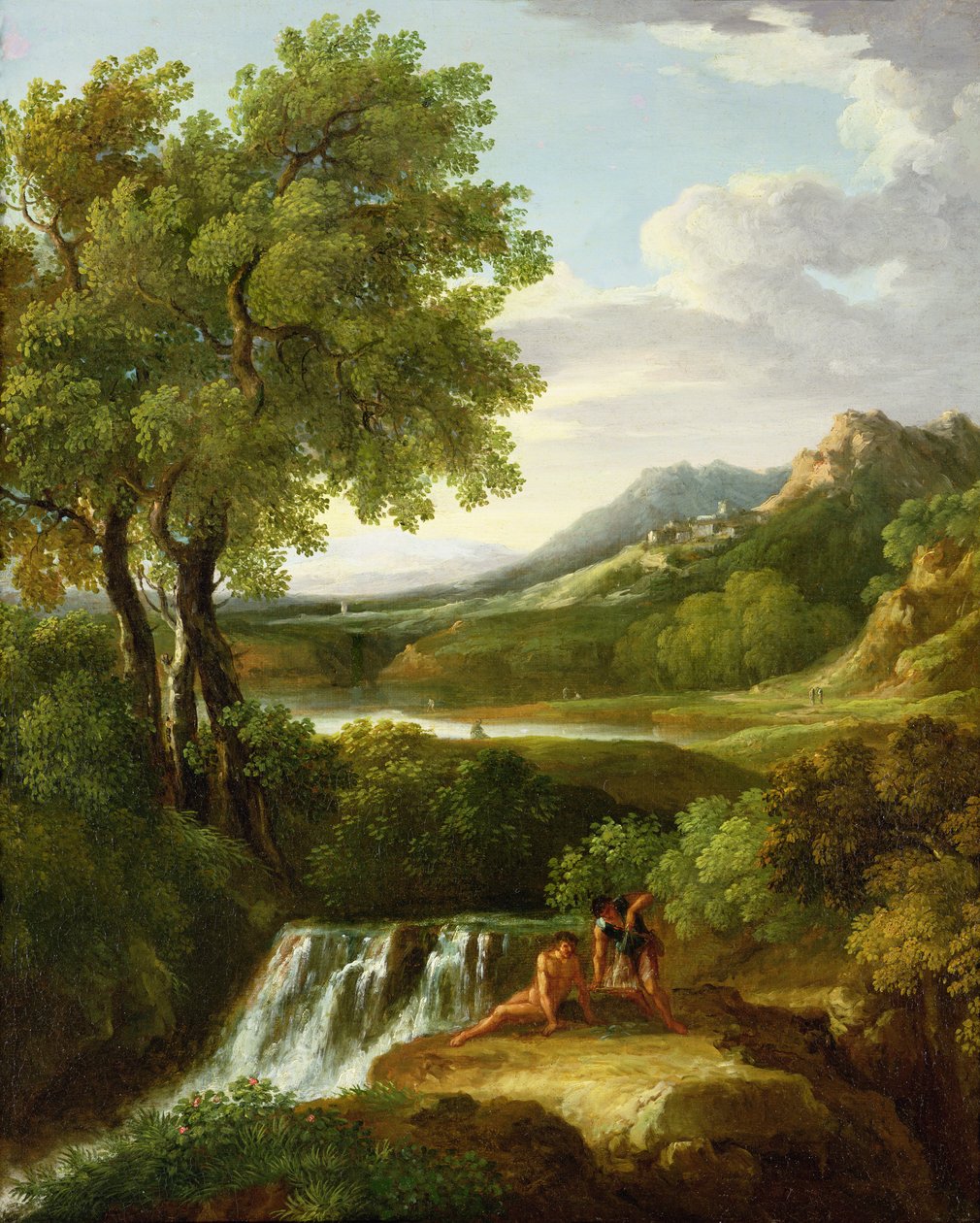 Figuras em uma paisagem clássica (par de 81818) de Jan Frans van Bloemen