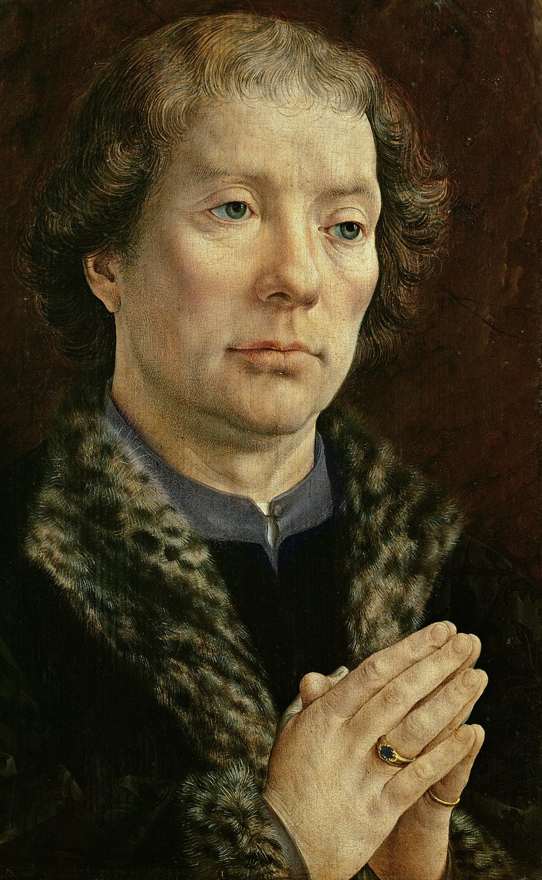 O Díptico Carondelet: painel da esquerda representando Jean Carondelet (1469-1545) Decano da igreja de Besancon, 1517 (ver também 97189 e 210363) de Jan Gossaert