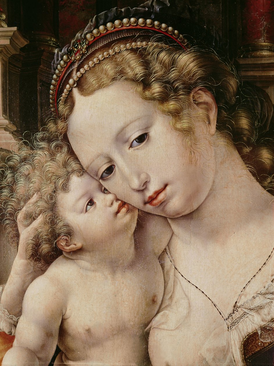 Virgem e Criança (detalhe de 498718) de Jan Gossaert