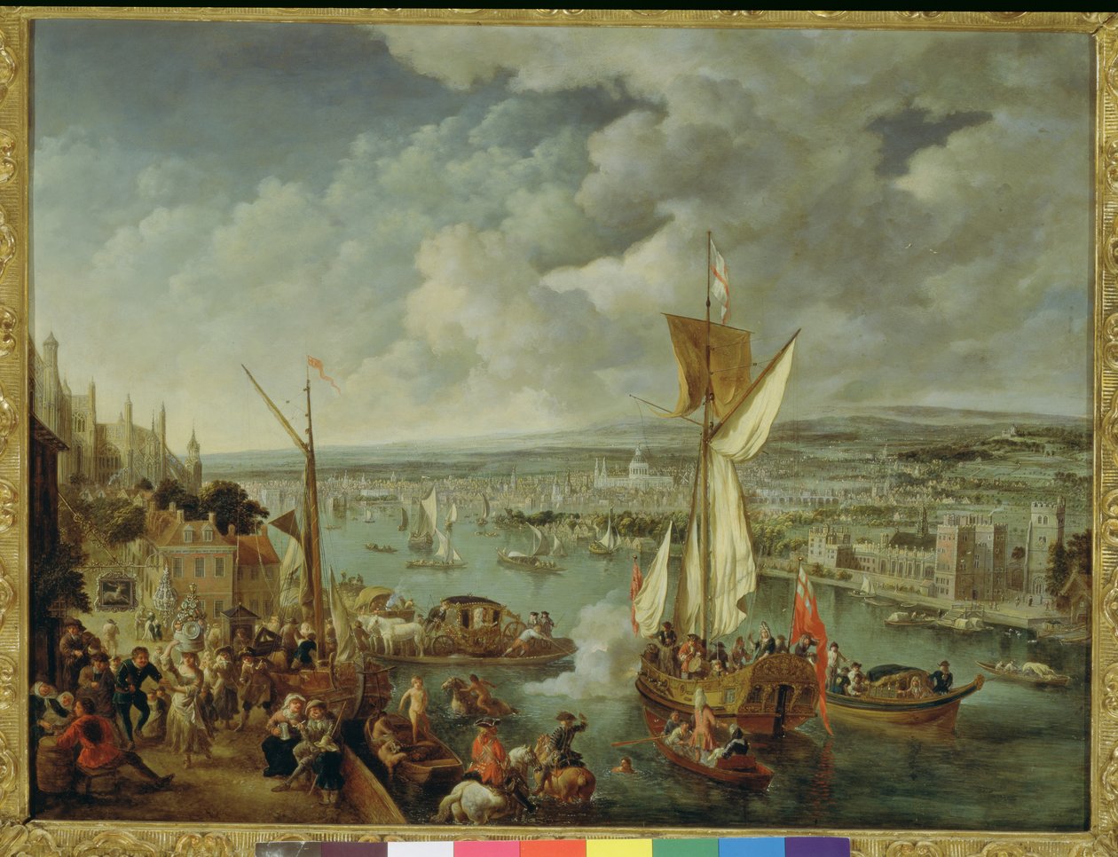 Uma visão de Londres (óleo sobre cobre) de Jan Griffier