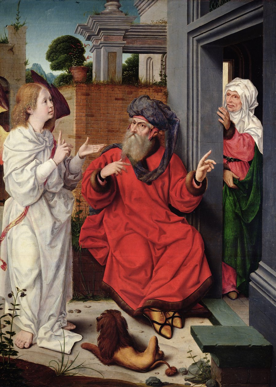 Abraão, Sara e um Anjo, c.1520 de Jan II Provost