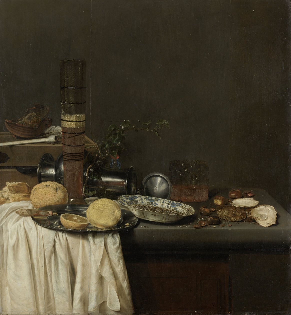 Ainda vida com um copo de cerveja alta, 1647 de Jan Jansz. van de Velde