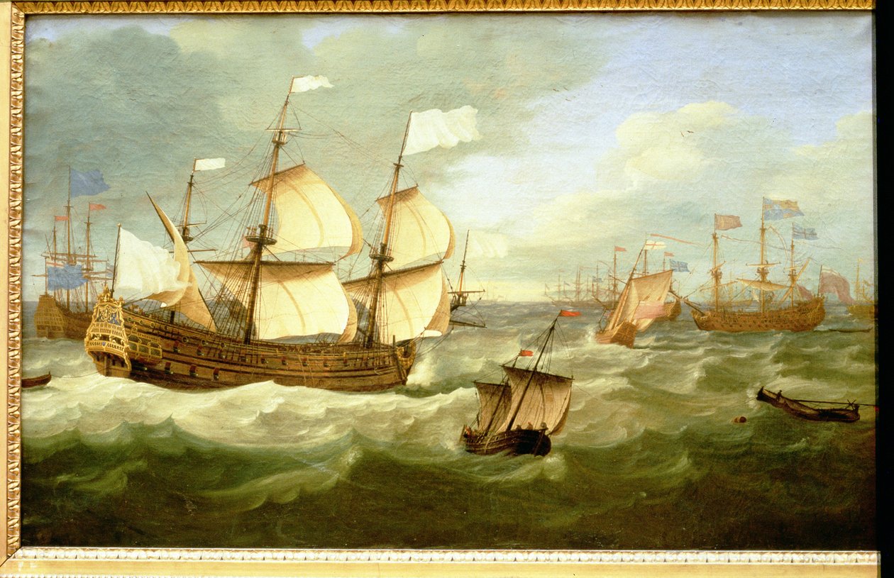 A união de d&39;Estrees e o duque de York, 1672 de Jan Karel Donatus van Beecq