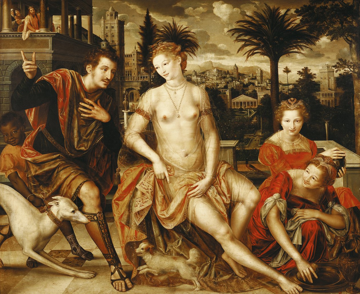 Davi e Bate-Seba, 1562 de Jan Massys or Metsys