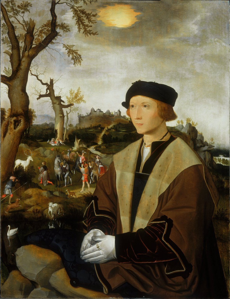 Retrato de um jovem de Jan Mostaert