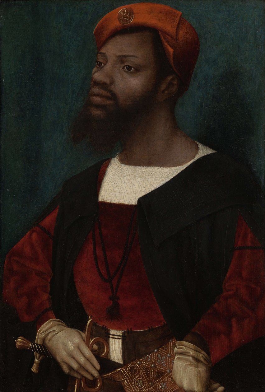 Retrato, de, um, africano, homem de Jan Mostaert