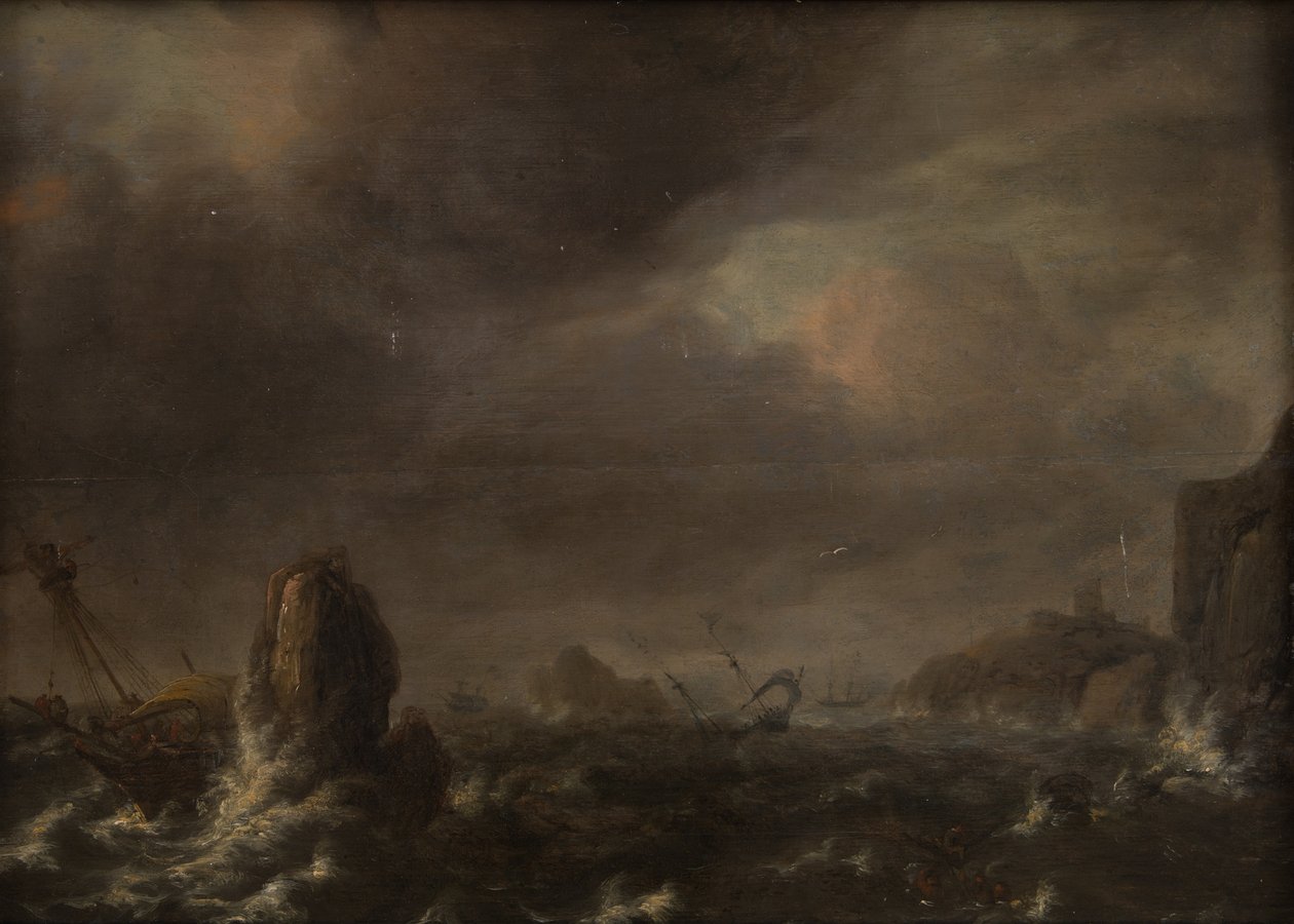 Mar tempestuoso de Jan Porcellis