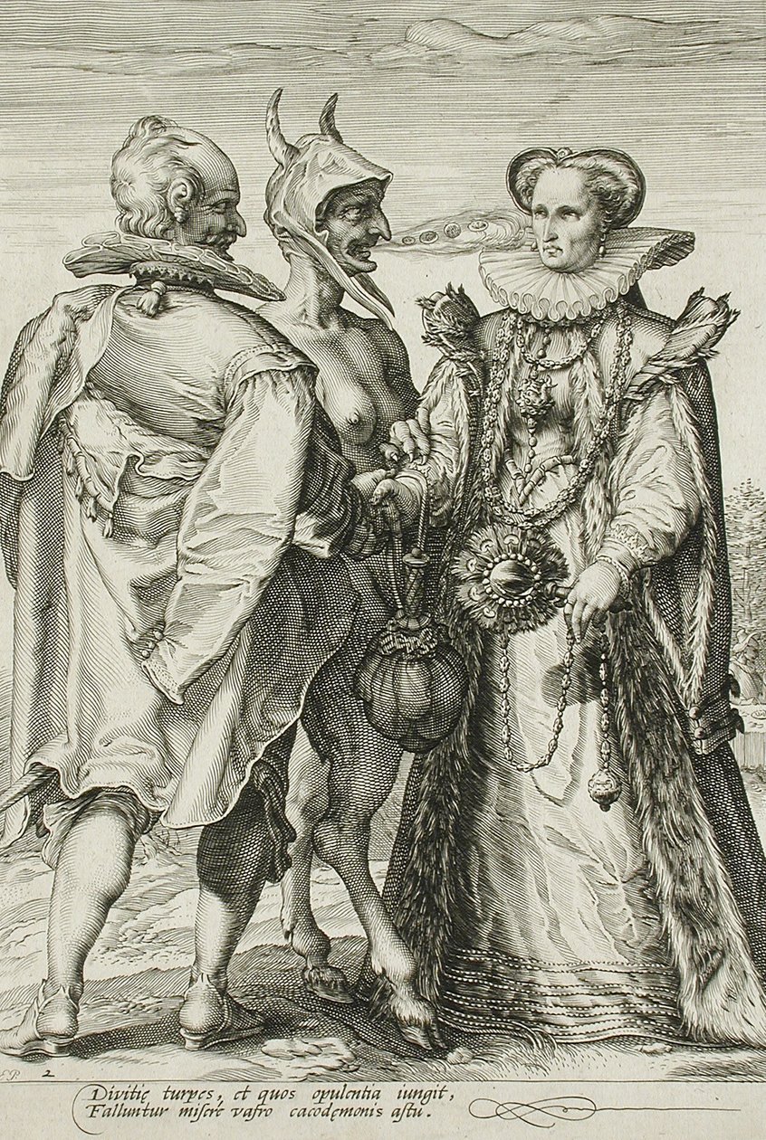 Casamento por Dinheiro, Placa 2 da Trilogia do Casamento, c.1594 de Jan Saenredam