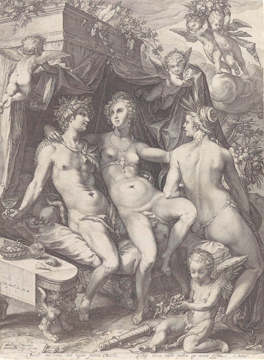 Sem Baco e Ceres Bacchus Venus de Jan Saenredam