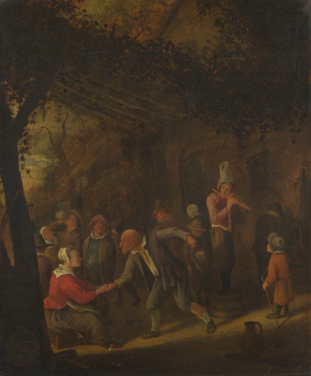 Camponeses festejando do lado de fora de uma estalagem de Jan Havickszoon Steen