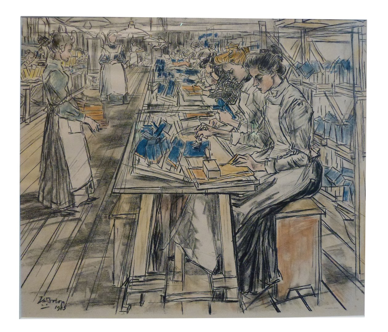 Adesivo de tubo 1 dos 12 lithos que Toorop fez sobre a fabricação de velas de Jan Toorop
