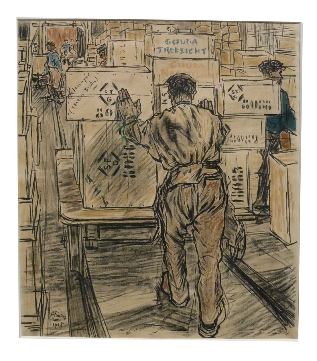 Armazéns 1 dos 12 lithos que Toorop fez sobre o fabrico de velas de Jan Toorop