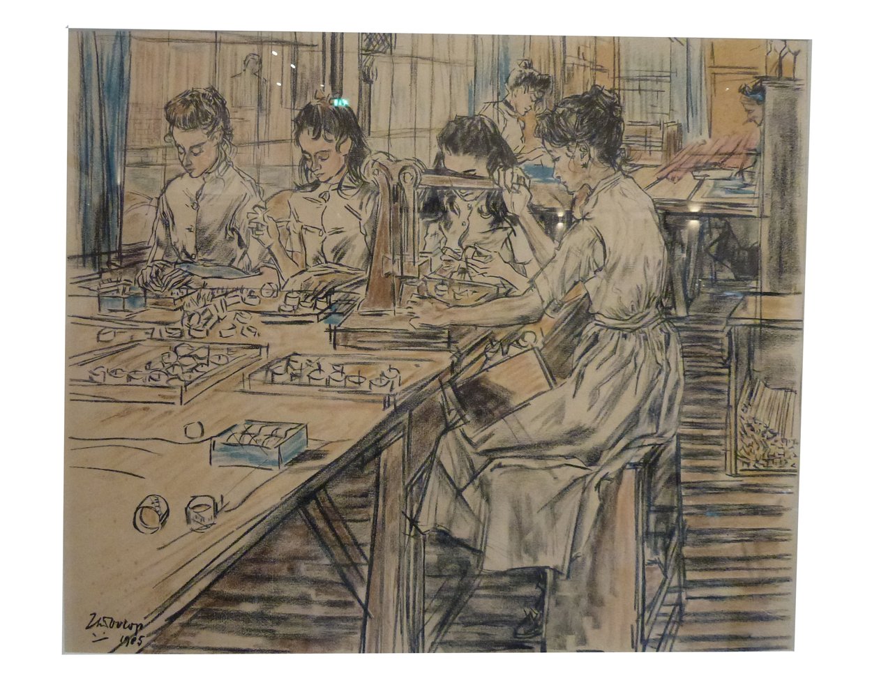 Luzes Noturnas 1 dos 12 lithos que Toorop fez sobre a fabricação de velas de Jan Toorop