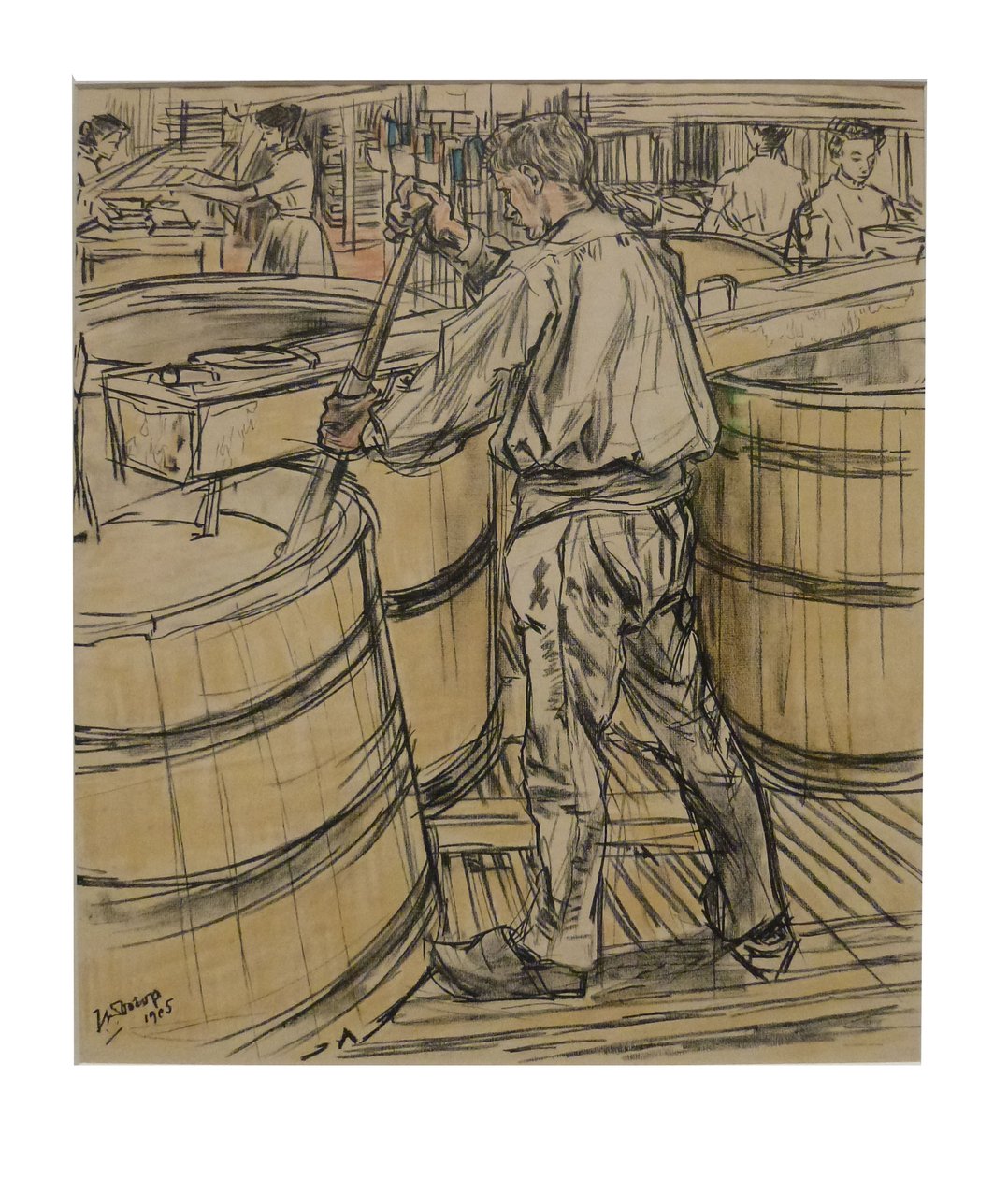 Roerkuip 1 dos 12 lithos que Toorop fez sobre a fabricação de velas de Jan Toorop