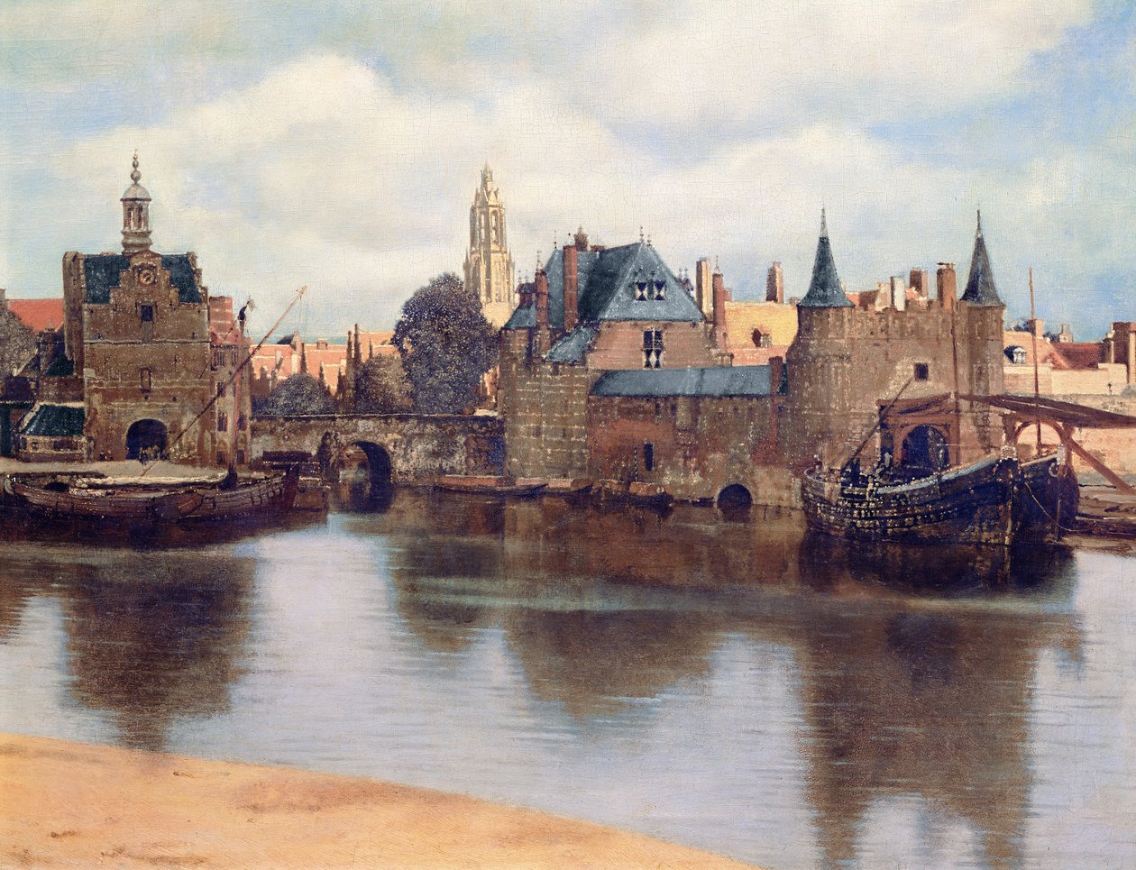 Vista de Delft, c.1660-61 óleo sobre tela detalhe de 1109259 de Jan Vermeer van Delft