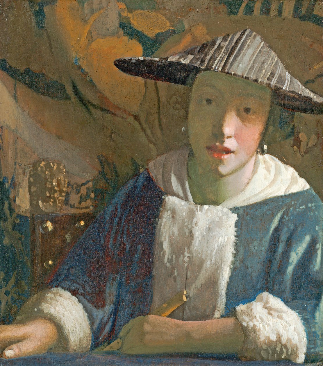 Moça com uma flauta, c.1665-70 de Jan Vermeer van Delft