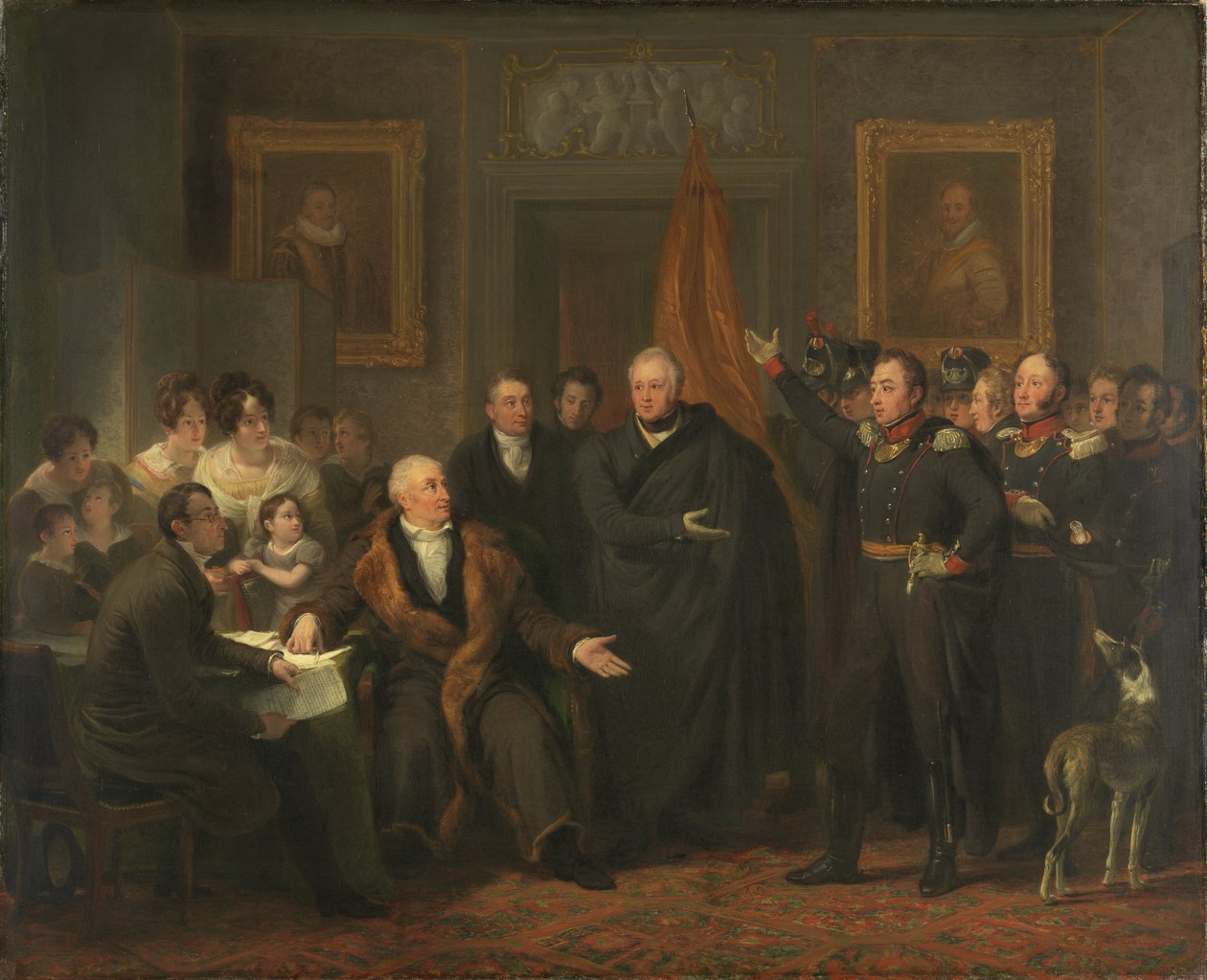 Triunvirato Assumindo Poder em Nome do Príncipe de Orange, 21 de novembro de 1813, c.1828 de Jan Willem Pieneman